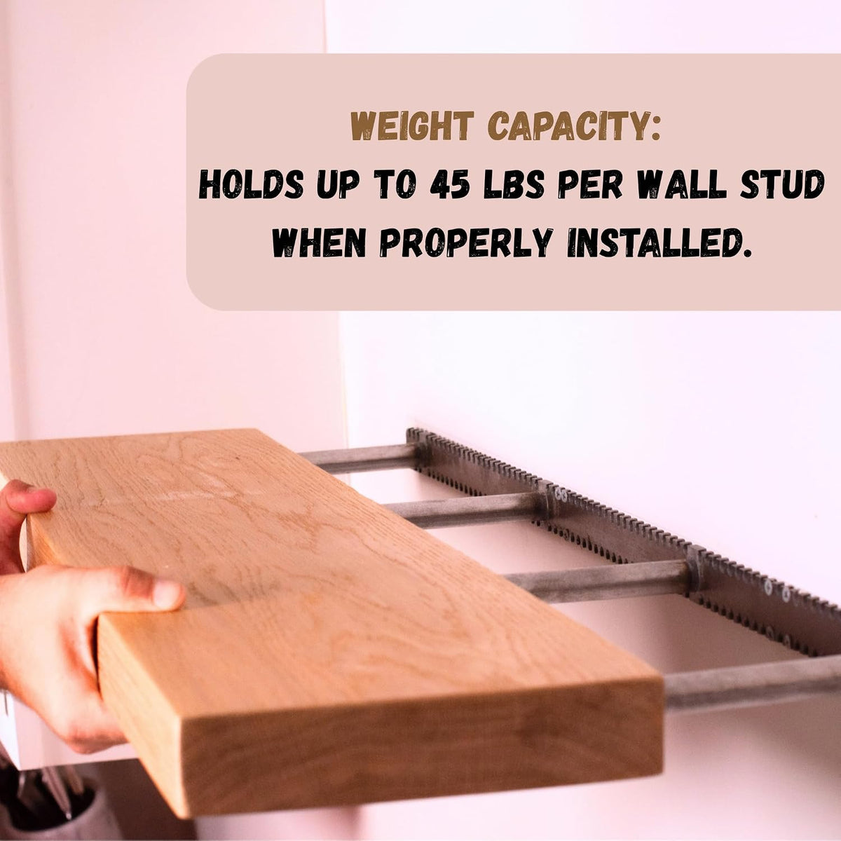 Solid 12Wx6D White Oak Floating Shelf – 1.75” Thick Heavy-Duty Wall Shelf - Handcrafted in USA - Natural Wood Floating Shelves for Kitchen, Living Room, Bathroom – Supports upto 45lbs Per Stud