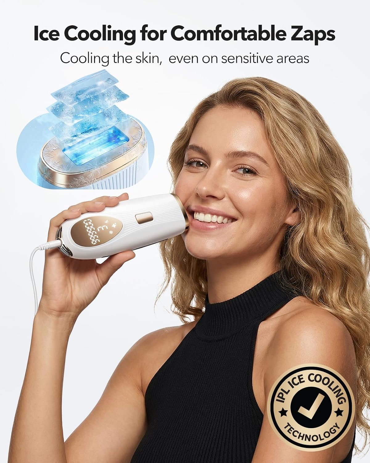 Laser Hair Removal for Women, IPL Device with 45F° Ice-Cooling