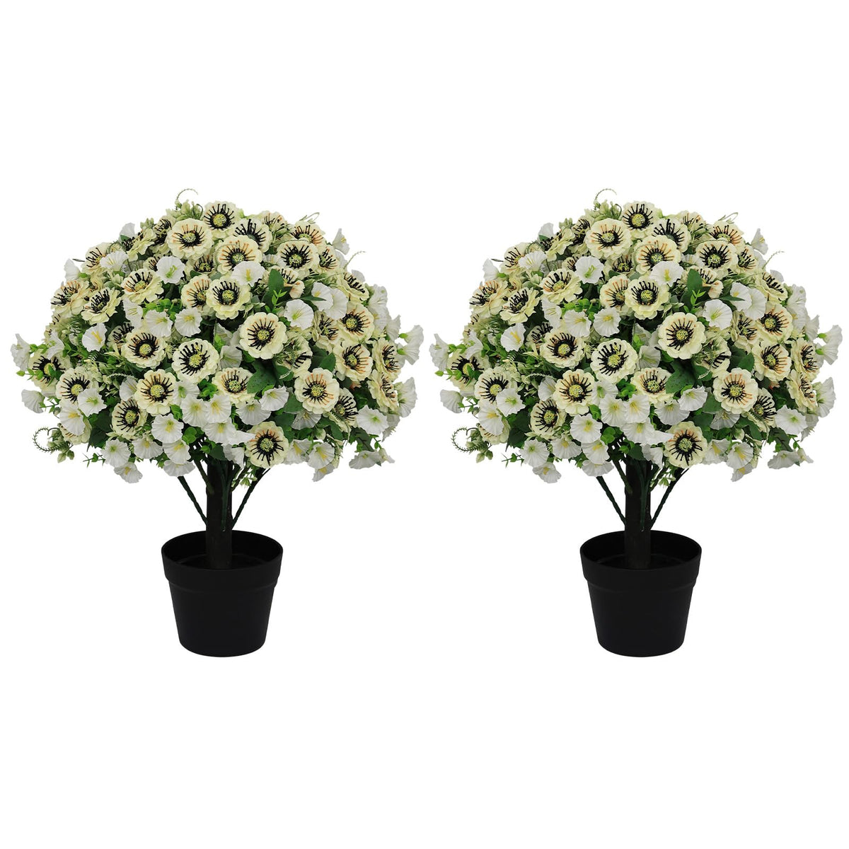 24" Artificial Cypress Ball Plants Outdoor, Fall Topiary Trees