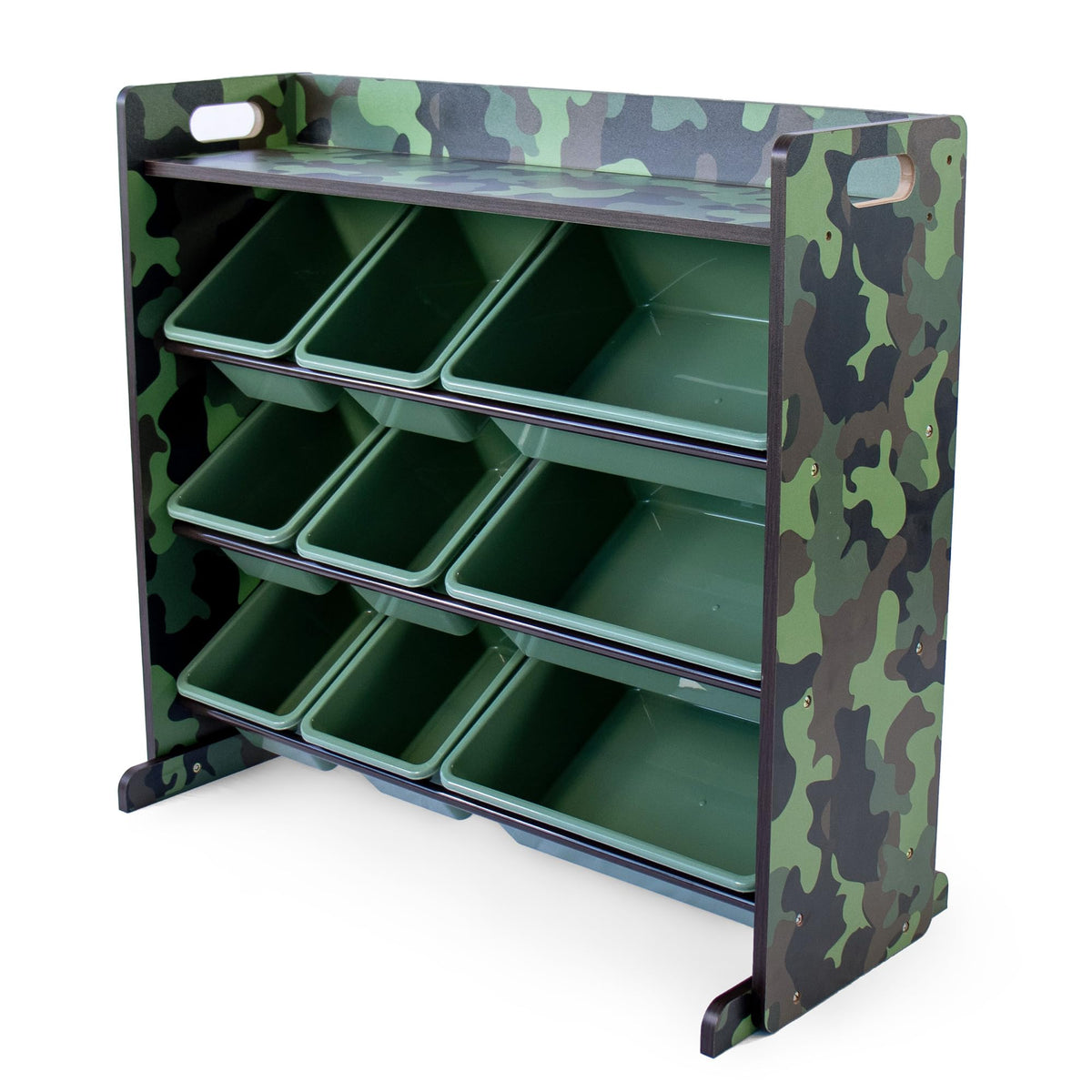 Humble Crew Kids Toy Organizer with Display Shelf, 9 Bins, 3 Tier Storage