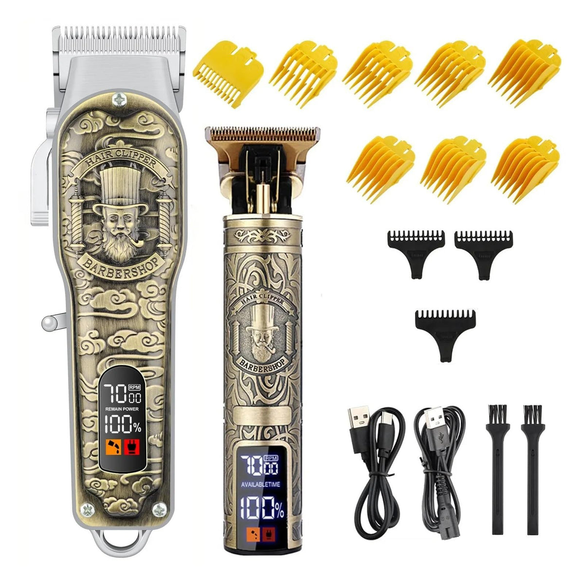 Razors Hair Clipper Electric LCD Hair Trimmer Cordless Shaver Trimmer 0mm Men Barber Hair Cutting Machine for Men Rechargeable USB(3)