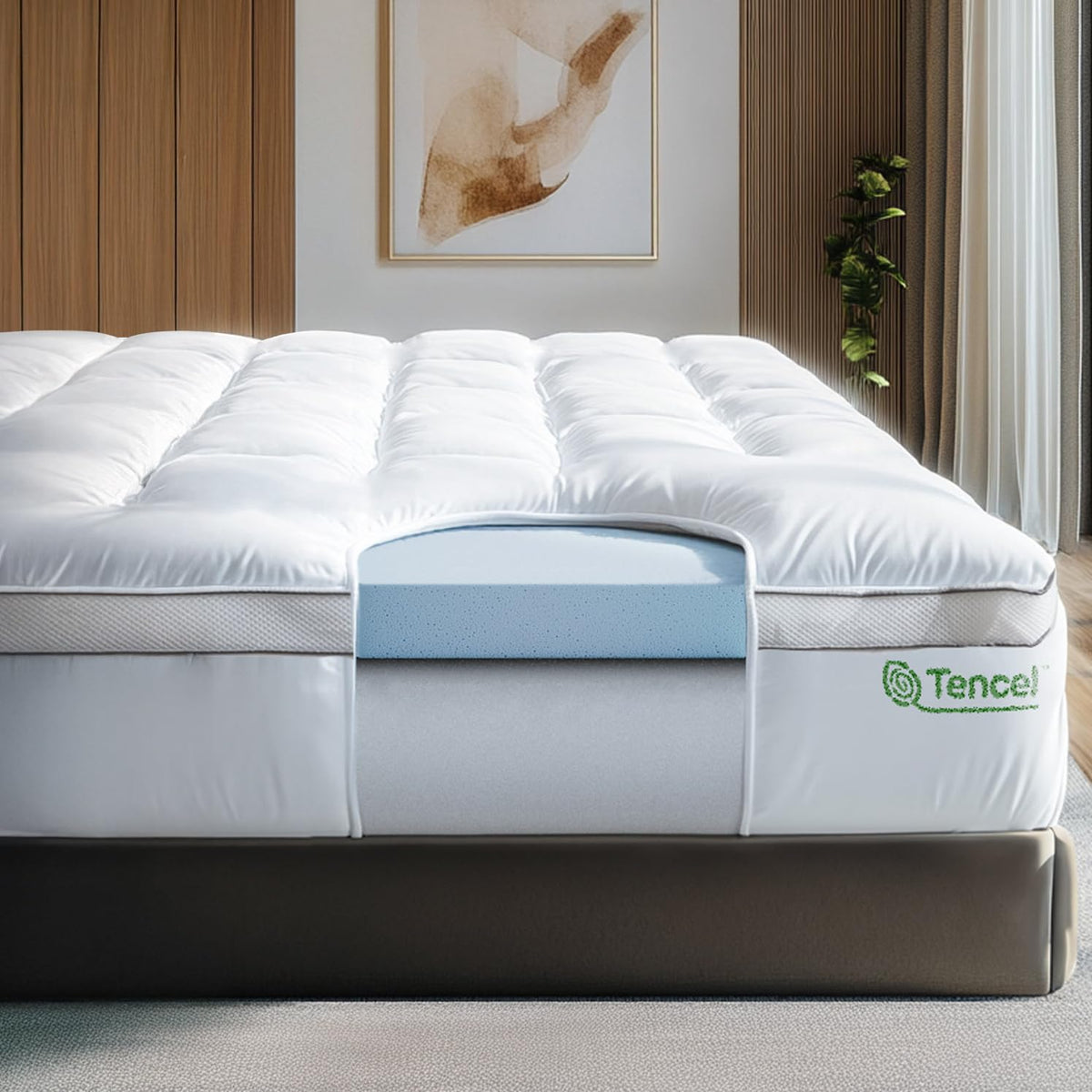 Viscosoft 4 Inch Hybrid Mattress Topper King - Memory Foam & Pillow Top