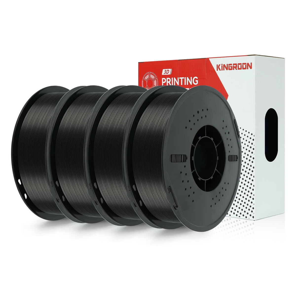 Kingroon PETG 3D Printer Filament, 10 Rolls, Dimensional Accuracy +/- 0.03 mm, 1kg Spool(2.2lbs), 1.75 mm，10KG Ten Colors Black White Grey Red Blue Green Yellow Orange Transparent Silver