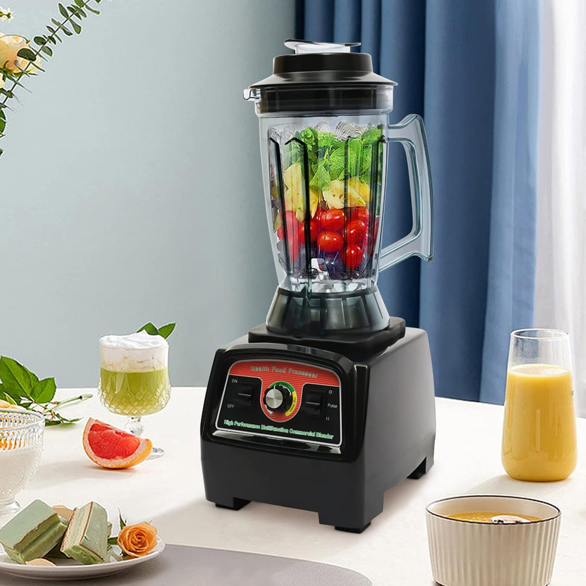 Professional Countertop Blender 2800W Commercial Smoothie Blender Shakes Smoothies Juicer Maker Machine with 140 OZ BPA Free Pitcher (Smoothie Blender)