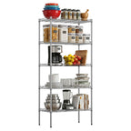 FDW | 6-Tier Wire Shelf with Wheels | 45" x 18" x 82" | Chrome