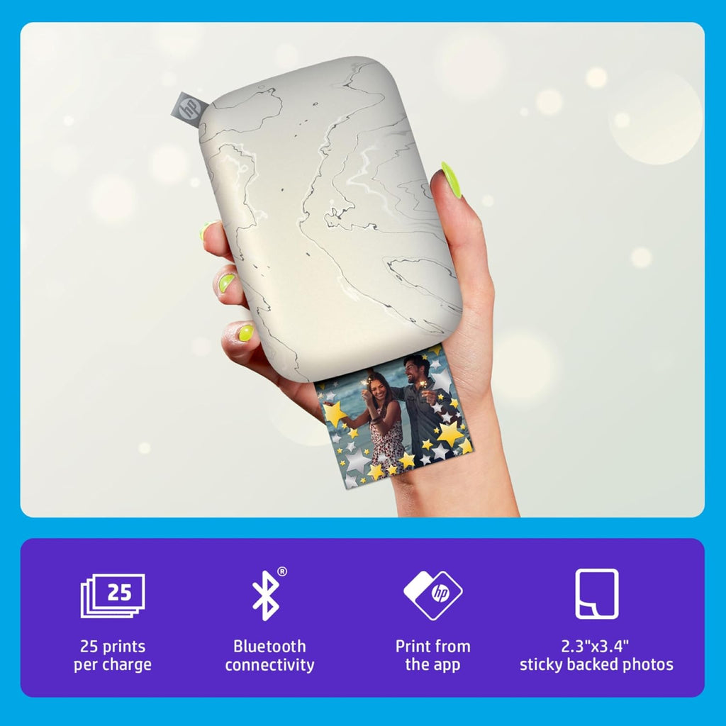HP Sprocket Select Portable Instant Color Photo Printer for Android and iOS Devices (Eclipse) Zink Paper Bundle