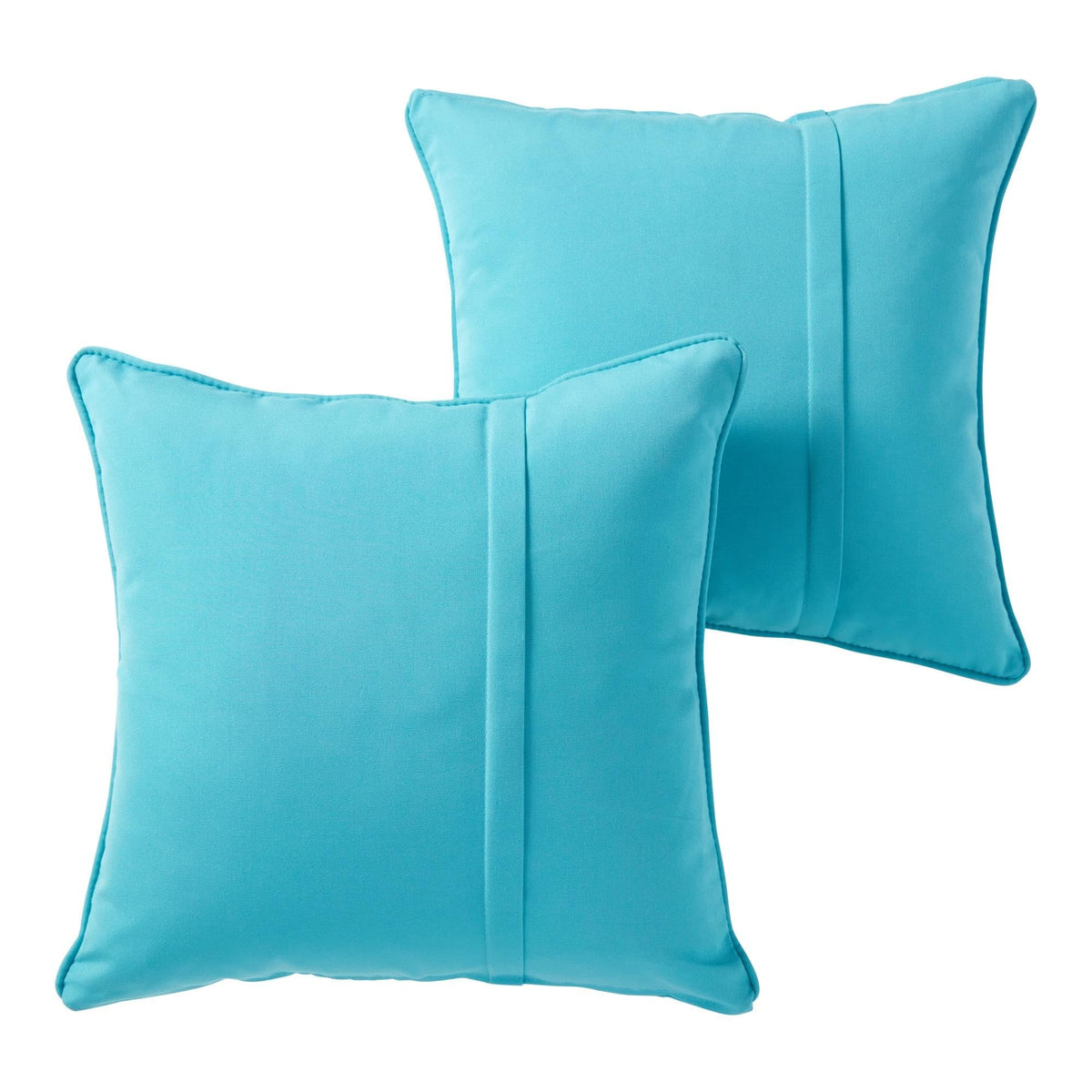 Sunbrella Outdoor Throw Pillows 20x20 Set of 2 – Corded Patio Accent Pillows with Pleated Design & Removable Zipper Covers – Weather & Fade Resistant Pillows for Patio Furniture, Cast Ash