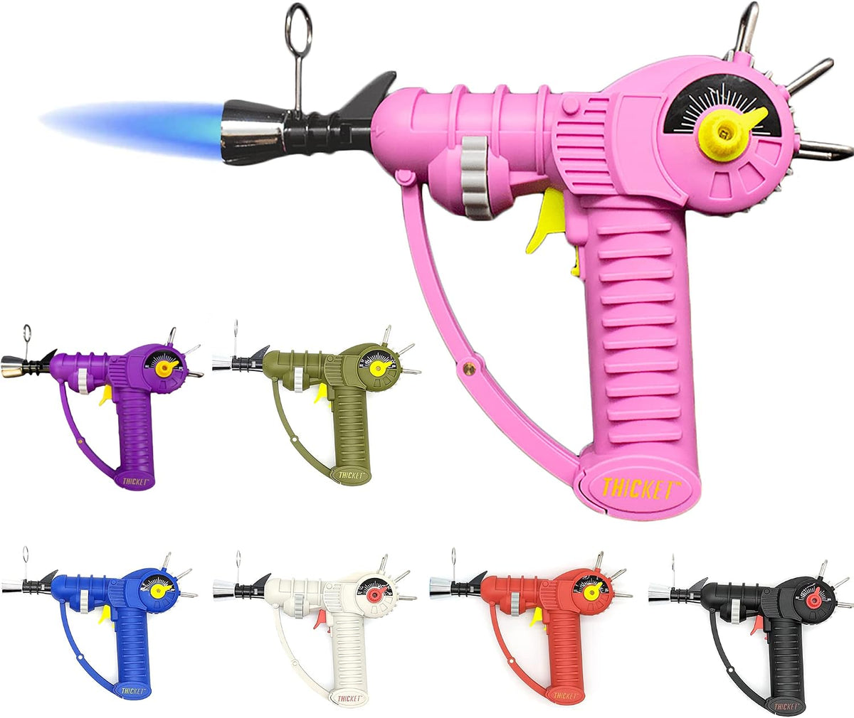 THiCket Raygun Torch Lighter, with Adjustable Flame and Safety Lock (Pink)