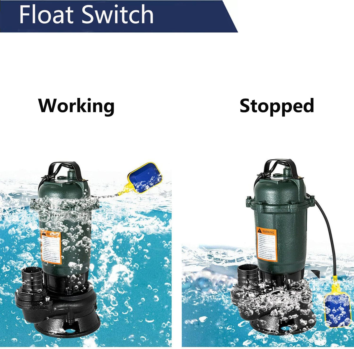 1HP Sump Pump,4000GPH Submersible Dirty Clean Water Pump with Float Switch,Submersible Sewage Pump for Pools, Garden,Pond,Irrigation,flooded Areas (220V-240V)