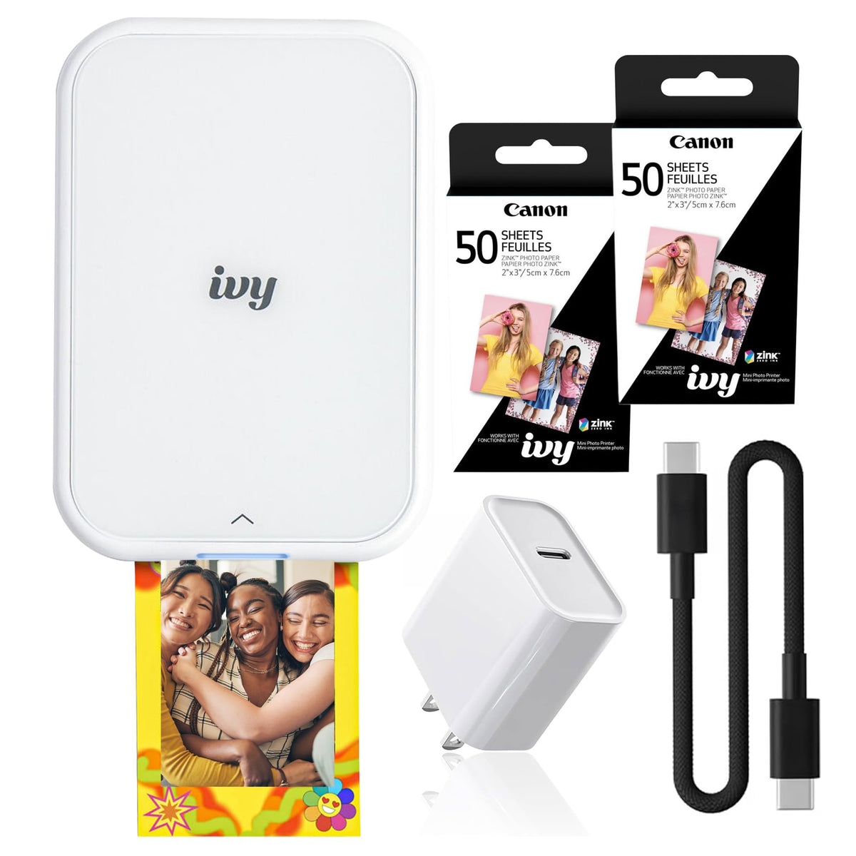 Canon Ivy 2 Mini Photo Printer (5452C017) Bundle