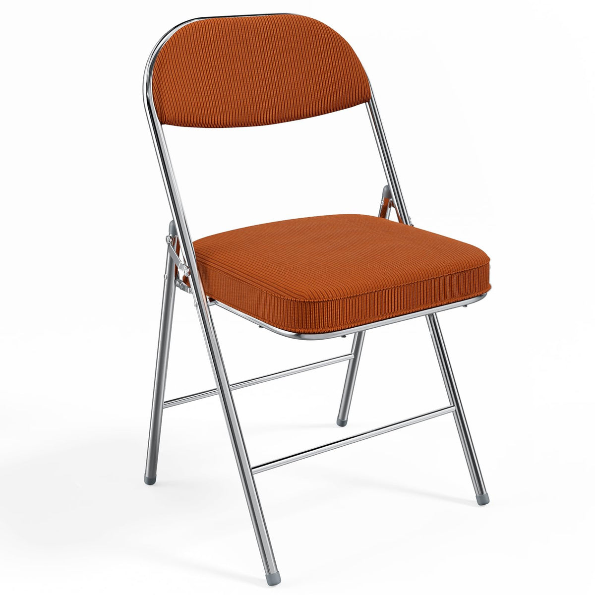 VINGLI 4 Pack Folding Chairs with Padded Seat & Backrest, Metal Frame, Durable Corduroy Fabric, 350 lbs Capacity, Set of 4, Black – Ideal for Weddings, Parties, Office Events