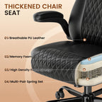 GTPLAYER Mid-Back Office Chair, Comfortable Chairs with Flip-up Arms, Black