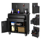 3-Drawer Rolling Tool Chest with Wheels, Pegboard and Push Handle