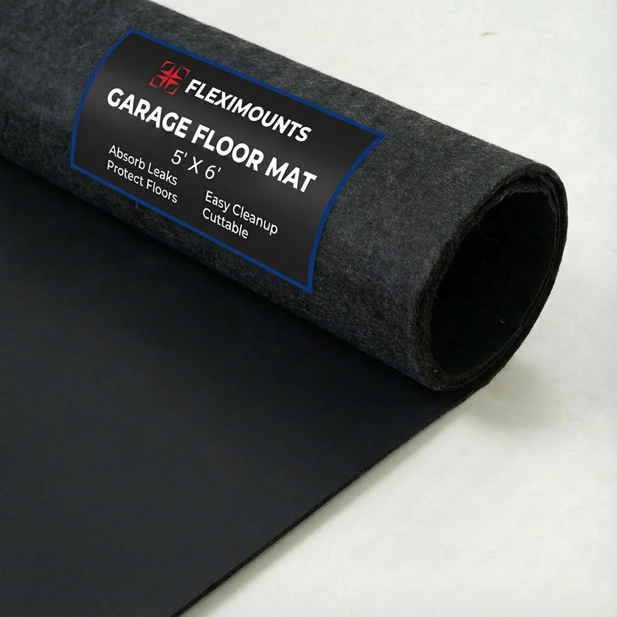 FLEXIMOUNTS 22x9 Ft Extra Large Garage Floor Mat - Waterproof Oil Absorbent Surface, Stay-in-Place Garage Flooring Roll for Under Car (Includes Double Sided Tape)