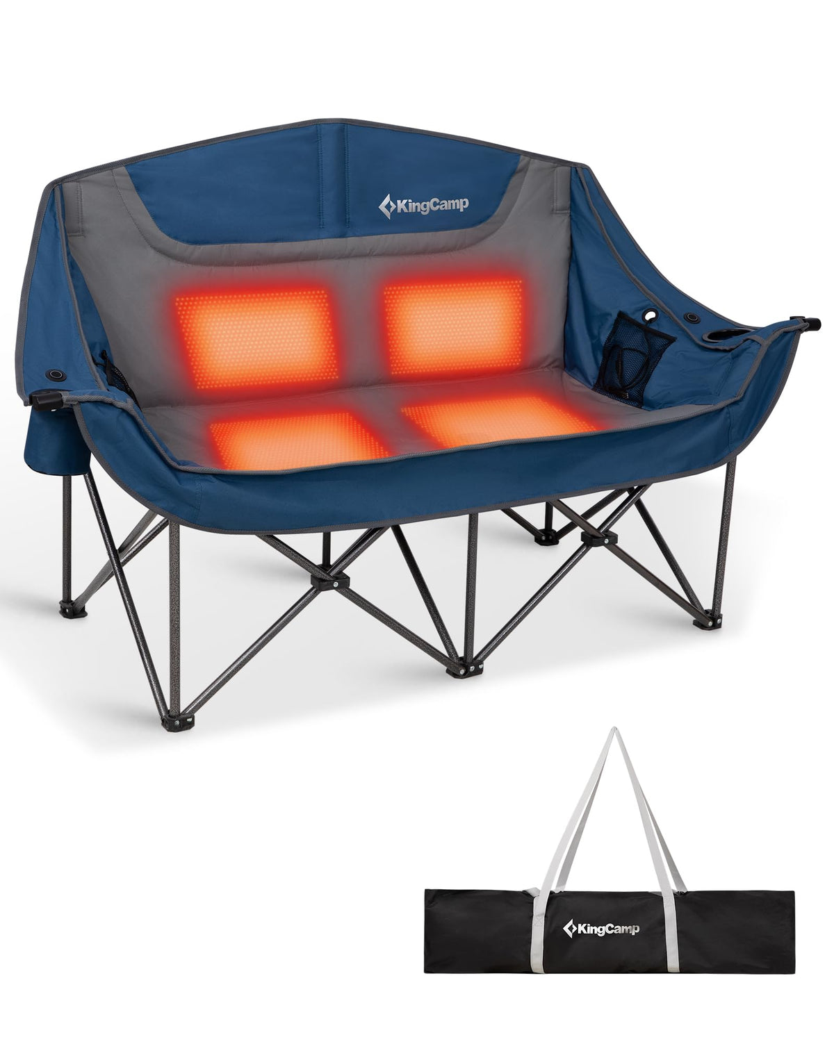 KingCamp Double Camping Chair, Heavy Duty 660lbs Folding 2 Person Chair