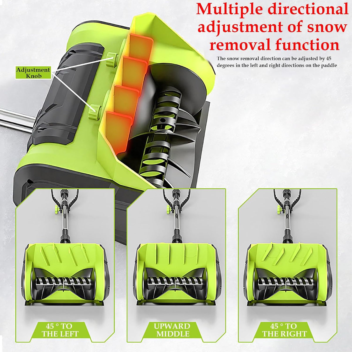 48V Cordless Electric Snow Shovel, 10-Inch Electric Snow Blower, Brushless Motor, Foldable High Power Household Hand Push Snow Sweeper for Driveway, Patio, Sidewalk Snow Removal (Green)