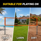 A11N SPORTS Outdoor Volleyball and Badminton Combo Set - Includes Adjustable Height Anti-Sag Net, Volleyball, Air Pump, 4 Badminton Rackets, 2 Shuttlecocks, Boundary Line Marker, and Carrying Bag