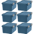 IRIS USA 4-Pack 74 Qt Storage Bins with Gasket Lids, Navy