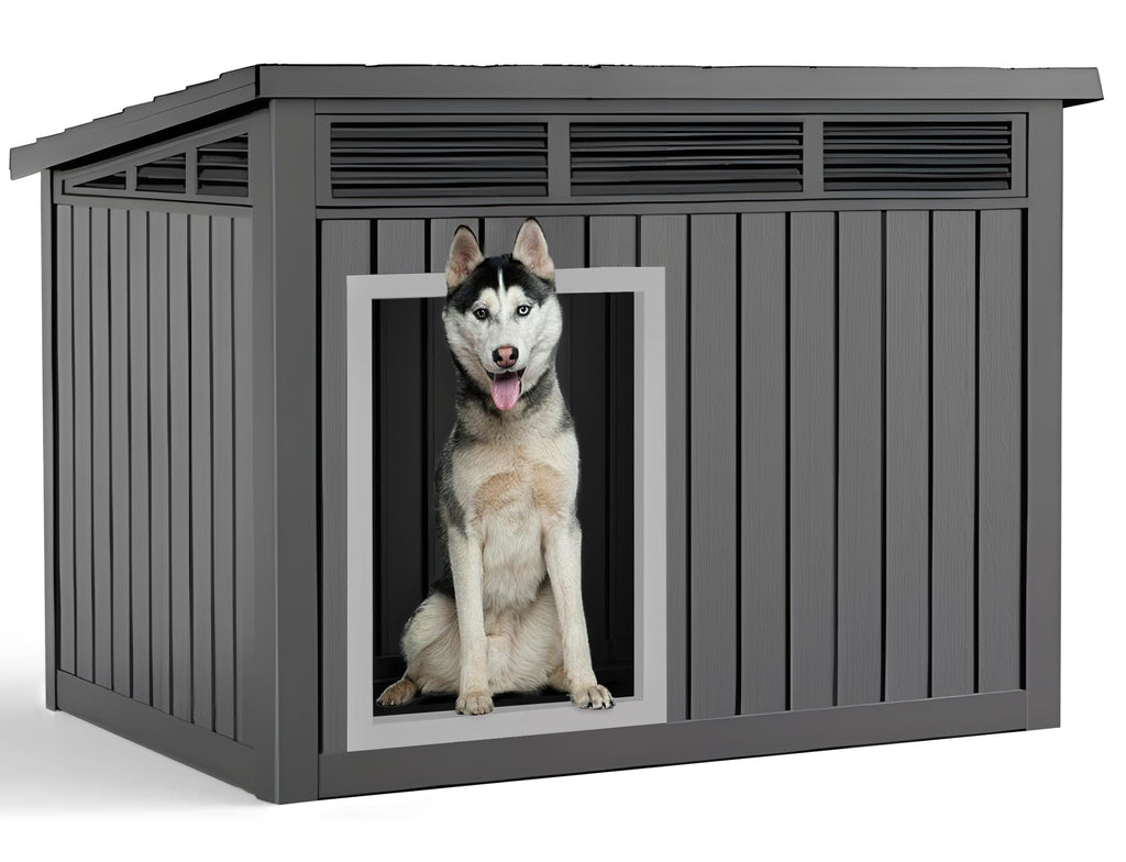 VIXZEN Dog House Outdoor & Indoor, Medium Size, Black