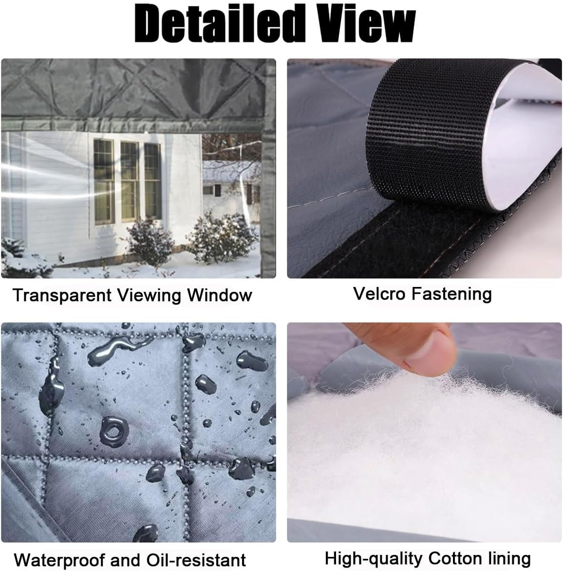 3 Layer Window Insulation Kit Thermal Insulated Window Cover 35x59 47x63 63x39 inch Oxford Cloth Thicken Cotton Soundproof Roll-Up Design Reusable Winterize Curtain for Attic Bedroom(Black,W59xH106")