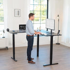 VIVO Black 63 x 55 in Corner Standing Desk, DESK-E3CTB