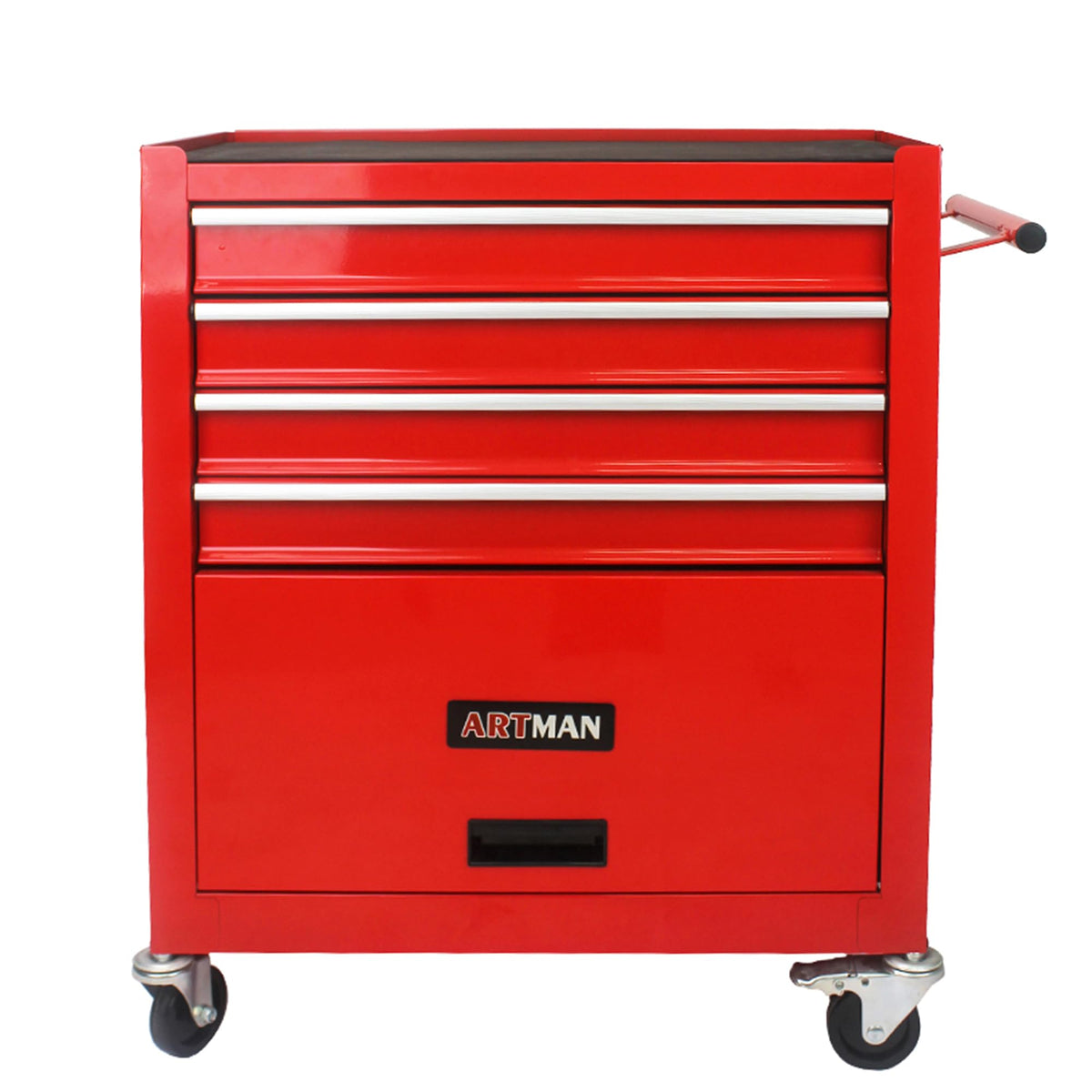 4-Drawer Tool Cart on Wheels, Drawers Rolling Tool Chest with 1 Cabinet, Mobile Trolley Organizer Tools Box with Locking Wheels & Ball Bearing Drawers for Garage,Warehouse,Repair Shop (Blue)