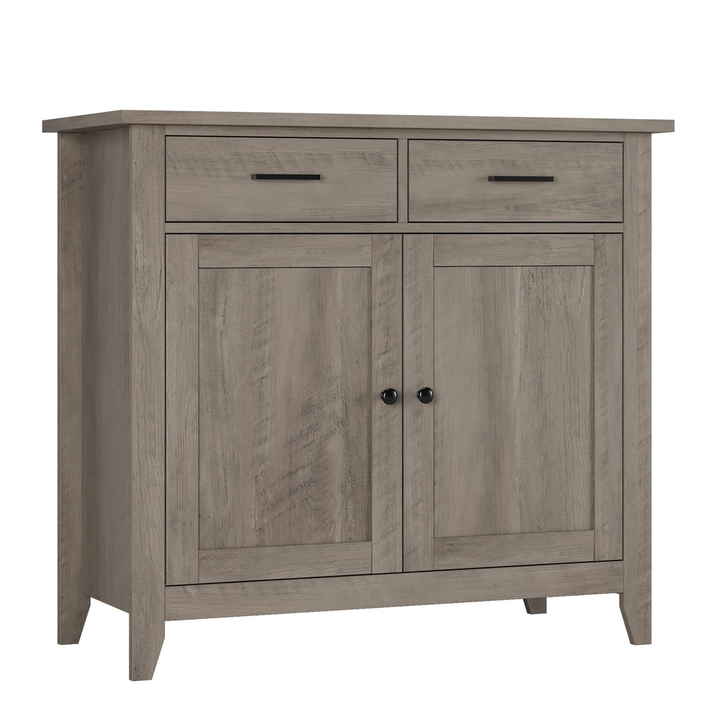 HORSTORS Farmhouse Kitchen Storage Cabinet, Small Buffet, Coffee Bar, Black
