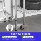 FDW | 6-Tier Wire Shelf with Wheels | 45" x 18" x 82" | Chrome