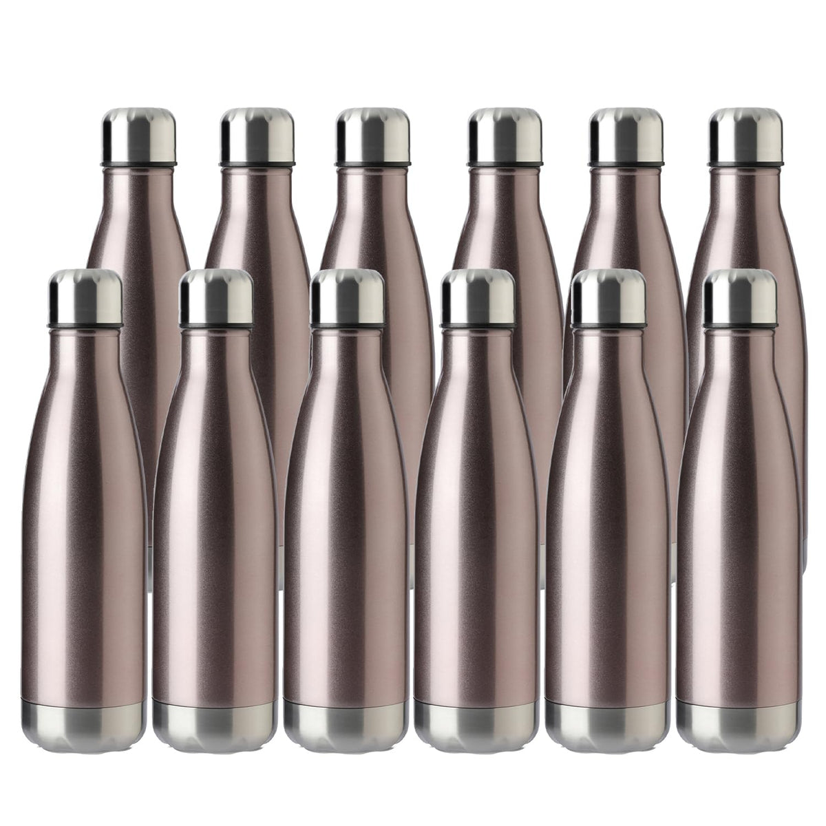 MEWAY 17oz Sport Water Bottle Vacuum Insulated Stainless Steel Sport Water Bottle Leak-Proof Double Wall Cola Shape Water Bottle,Keep Drinks Hot & Cold (colorful，12 Pack)