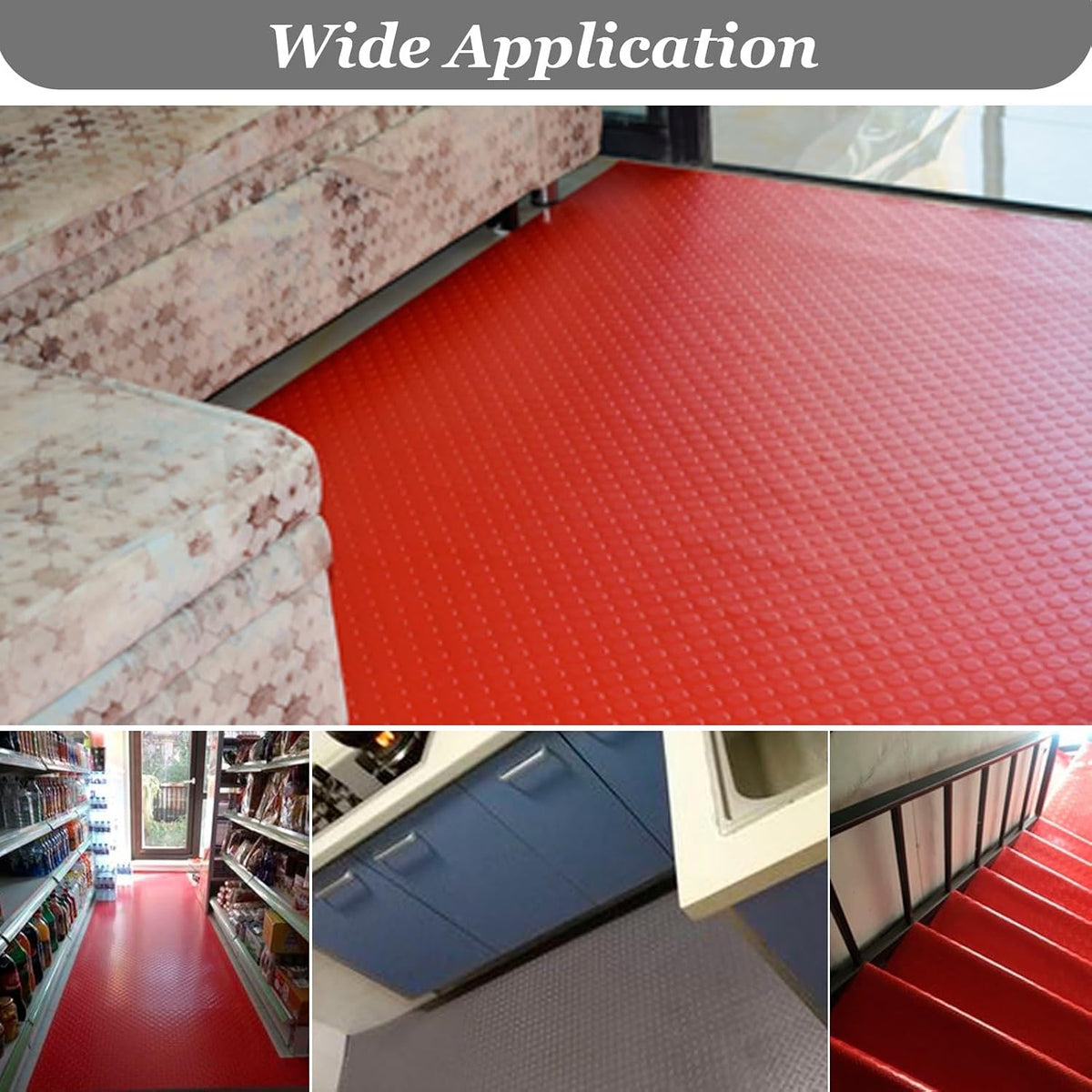 Garage Floor Mat Large Wear-resistant Coin Pattern Garage Mats for Floor, 2.5mm Non-Slip Garage Flooring Roll, 5 8 10 16 ft Length Rubber Mats for Home Gym(Blue,1.5x1.5m(4.9 x 4.9ft))