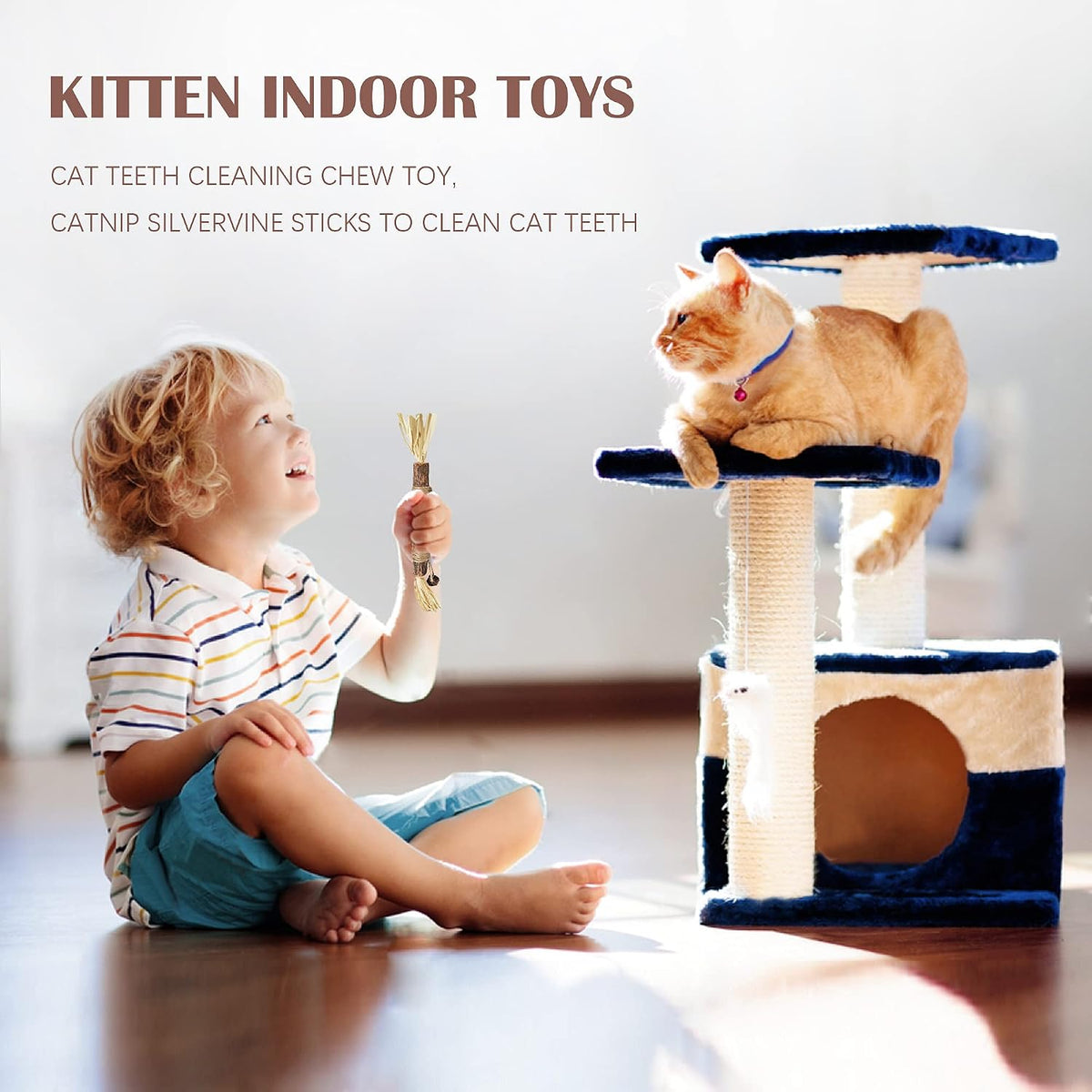 5 Pack King Size Cat Chew Toys - Kitten Teething Toys, Aggressive Chewer & Anxiety Relief