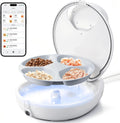 Robotail Automatic Cat Feeder for Wet Food, Smart Dual-Temp Semiconductor Cooling & Heating Auto Cat Feeder with Multi-Function App, 4 Fresh Meal for Cats Small Dog Easy to Clean