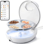 Robotail Automatic Cat Feeder for Wet Food, Smart Dual-Temp Semiconductor Cooling & Heating Auto Cat Feeder with Multi-Function App, 4 Fresh Meal for Cats Small Dog Easy to Clean