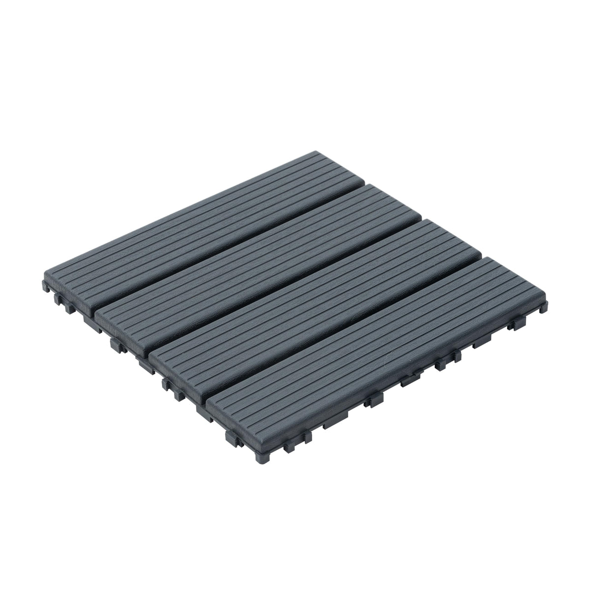 68 Pcs Interlocking Deck Tile (11.42"x11.42"), 61.60 Sq.Ft Deck Flooring Outdoor Waterproof All Weather, Flooring Tiles for Balcony, Backyard, Indoor & Outdoor, Dark Gray