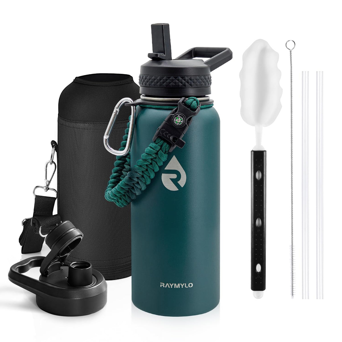 RAYMYLO Insulated Water Bottle 40 oz, Triple Wall Vacuum Stainless Steel
