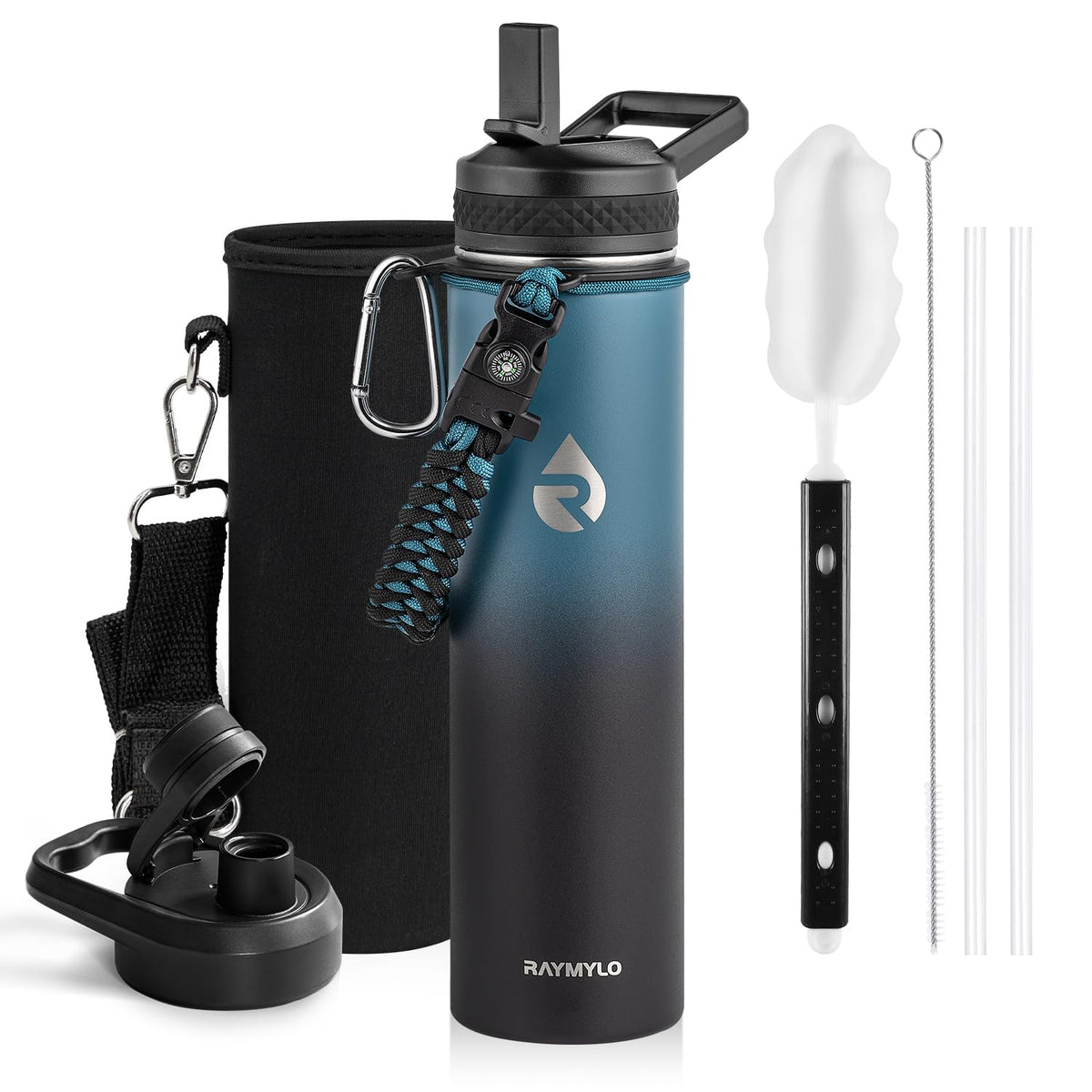 RAYMYLO Insulated Water Bottle 40 oz, Triple Wall Vacuum Stainless Steel