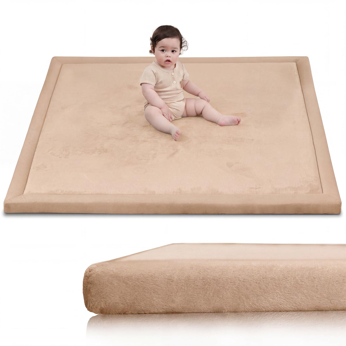 Huloo Sleep Large 1.3" Thick Baby Play Mat for Floor, 79"×59"(Dark Gray)