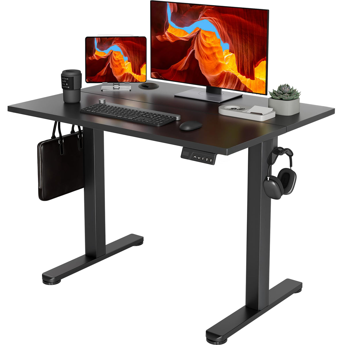 YDN 32 x 19 Inch White Electric Standing Desk