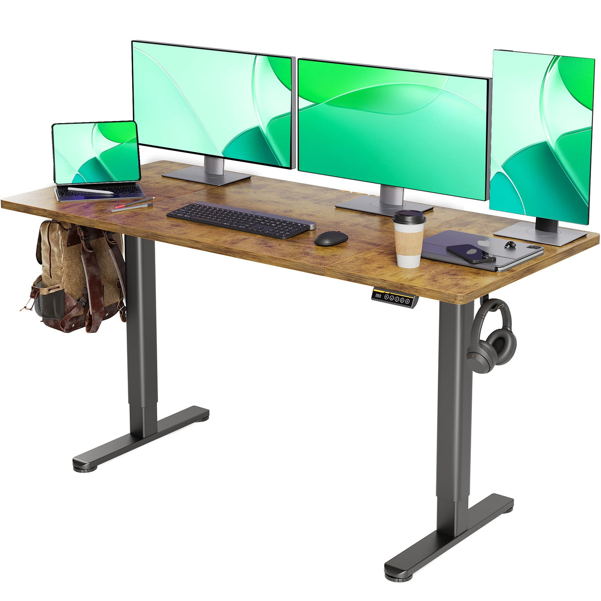 Claiks Electric Height Adjustable Standing Desk, 32x19 Inch, Nature