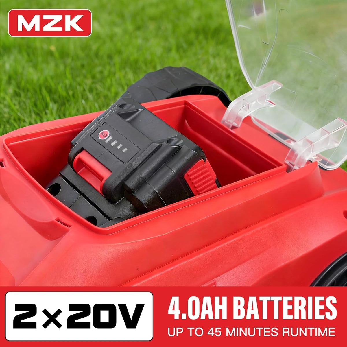 MZK 20V 13-Inch Electric Lawn Mower, Compact Brushless Mower