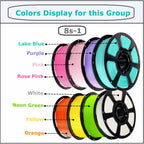 PLA Plus 3D Printer Filament 1.75mm,8 Color 8KG FDM Spool