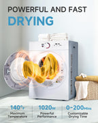 Feelfunn 1020W Portable Clothes Dryer with 4 Automatic Drying Modes