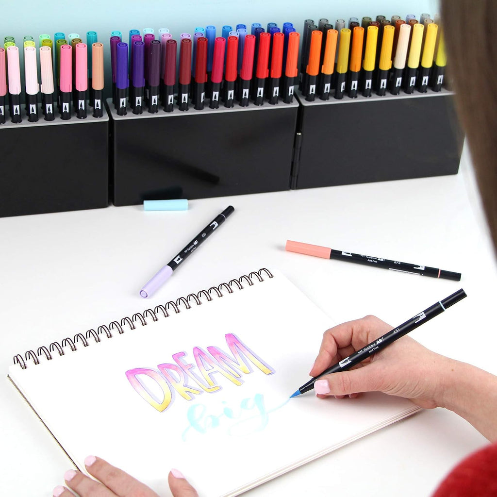 Tombow 56179 Dual Brush Pen Art Markers, 108 Color Set + Marker Case