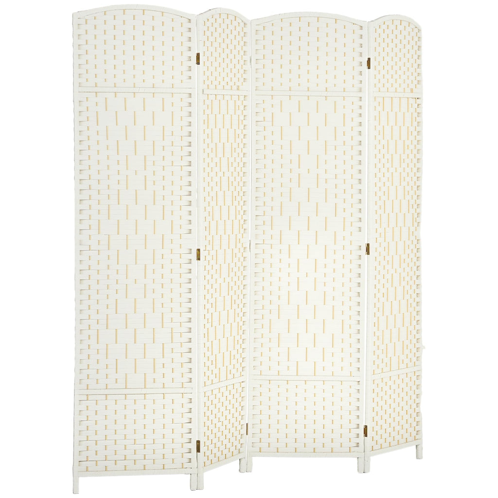 HOMCOM 3 Panel Room Divider 6 Ft Privacy Screen Hand-Woven Washed Oak