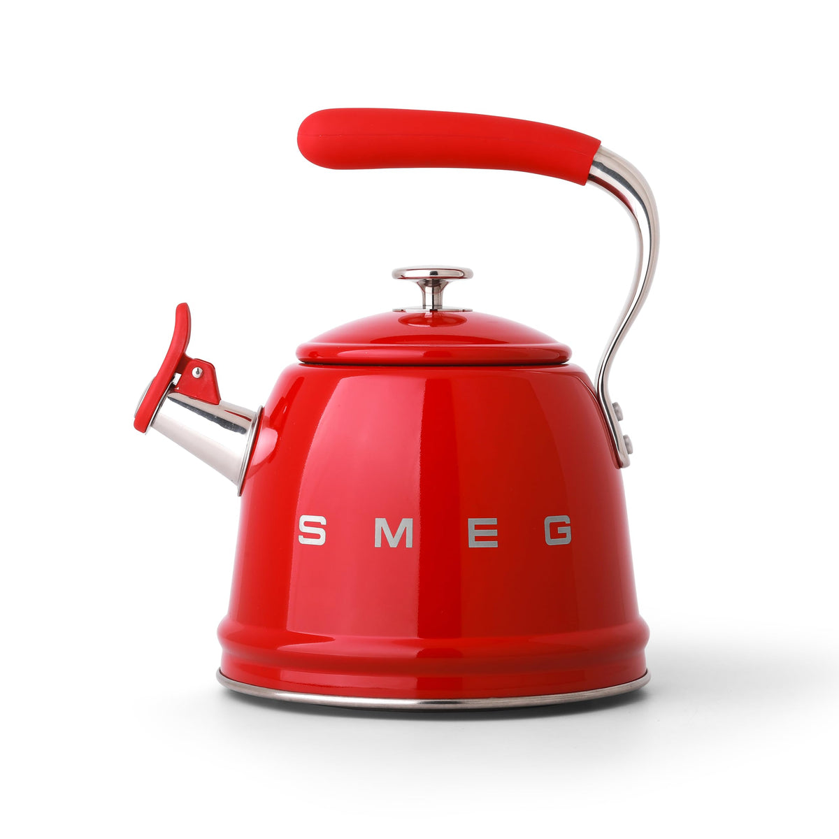 SMEG Stovetop Whistling Kettle – 50s Retro Style, 2.3 Liter (10 Cup / 2.4 Quart) Stainless Steel Tea Kettle with Iconic Design & Whistle – Premium Kitchen Statement Piece-Cream