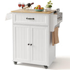 Gizoon 33" W Kitchen Island Cart with Adjustable Shelf, Black
