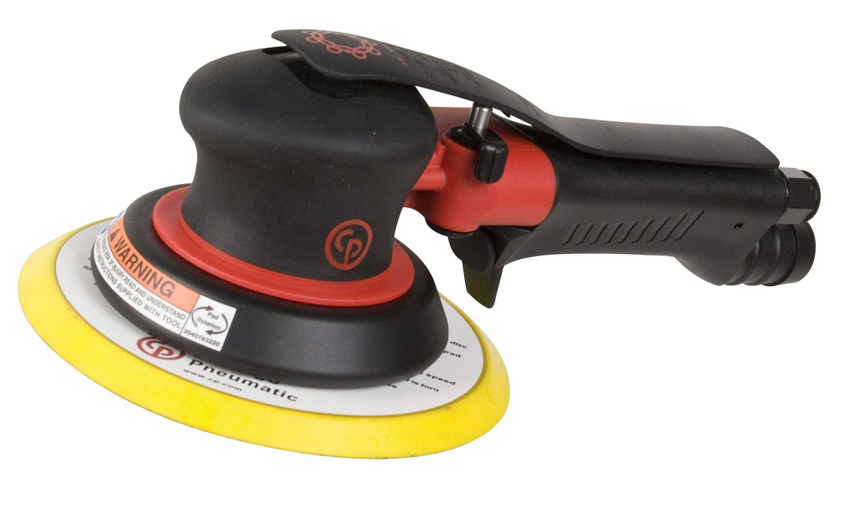 Chicago Pneumatic CP7255H - 6 Inch (150 mm), Air Random Orbital Sander Tool, Non-Vacuum, PSA, 0.28 HP / 210 W, 11000 RPM, Home Improvement, Woodworking, Polisher, Heavy Duty