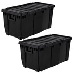 IRIS USA 6-Pack 20 Gal Heavy Duty Lockable Storage Totes with Lids, Black