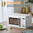 MAT EXPERT 0.7 Cu.ft Compact Microwave Oven, Digital Timing & Child Lock, Small Microwave w/Glass Turntable & 6 Preset Buttons, Delayed Start Function, 700W Mini Microwave w/5 Micro Power (White)