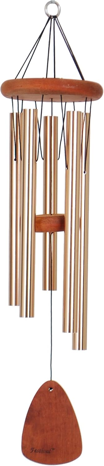 Festival 28-inch Redwood Wind Chime w/Customization in Bronze by Wind River for Patio, Backyard, Garden, and Outdoor décor. Made in the USA